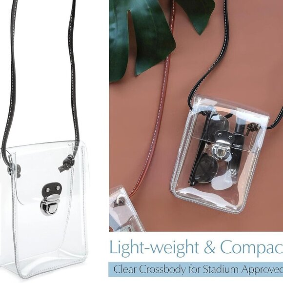 Clear PVC Small Crossbody Bag for Stadium Approved Womens Purse Transparent Shou - Picture 2 of 5